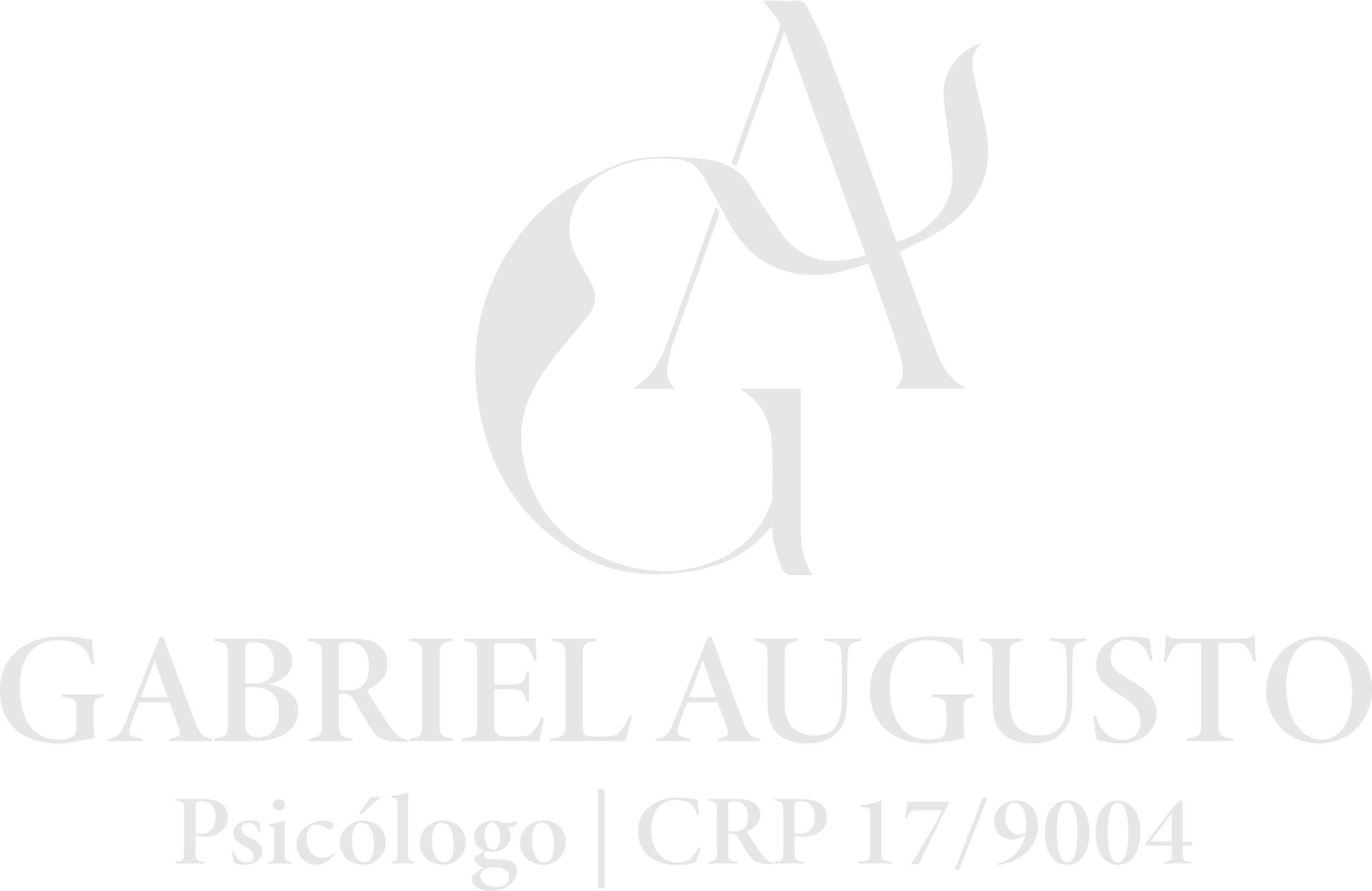 Logo principal do psicólogo Gabriel Augusto na cor branca e com fundo transparente.